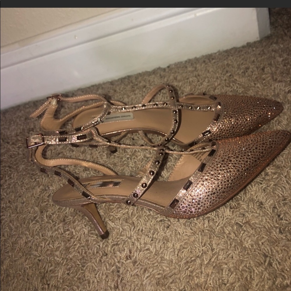 Rose gold pumps